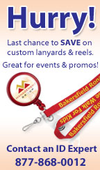 Custom lanyard and badge reel savings at IDCardGroup.com