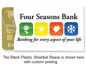 blank plastic card sleeve shields and protects plastic cards