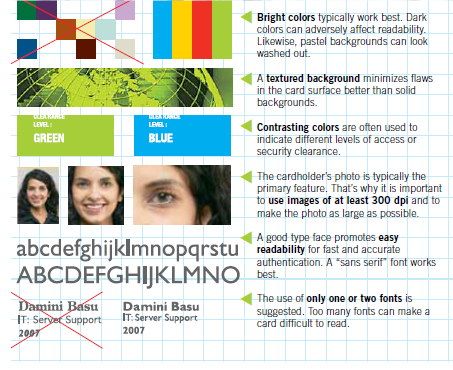 ID card design tips - graphics and fonts