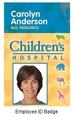 Sample custom printed employee ID badge