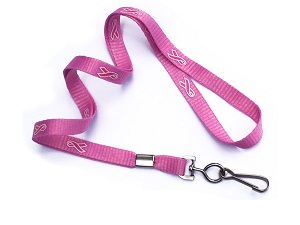 pink breast cancer awareness lanyard