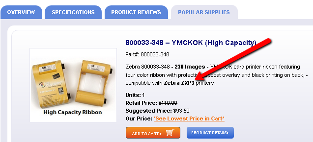Example of compatible Zebra printers