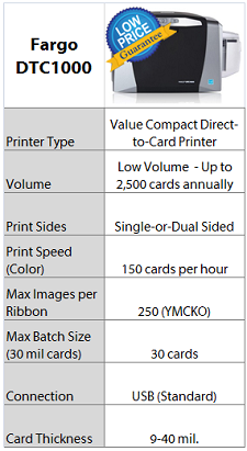 Fargo DTC1000 Quick Specs - IDCardGroup.com