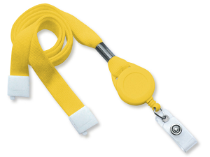 Yellow lanyard badge reel combo at IDCardGroup.com