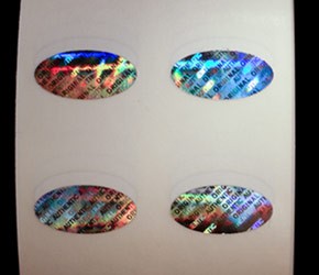 Standard Oval Hologram Sticker .75" x .375" -1000