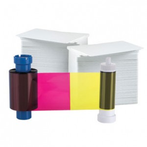 AlphaCard Compass YMCKO-K Ribbon & 300 Premium Blank Cards 